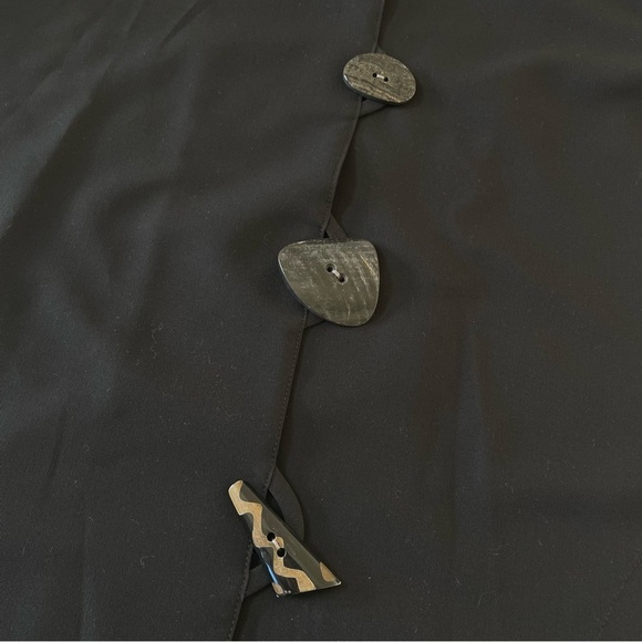 Caroline Rose Jacket Womens Lagenlook Unique Button 3/4 Sleeves Black Size 1X - Picture 6 of 9